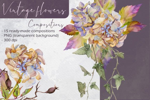 Download Vintage Flower Compositions and Bouquets - Bouquets Collection