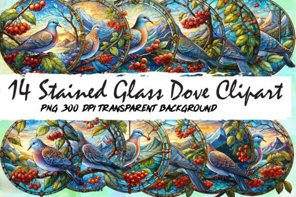 Download Dove Round Stained Glass Png Sublimation - Png Collection