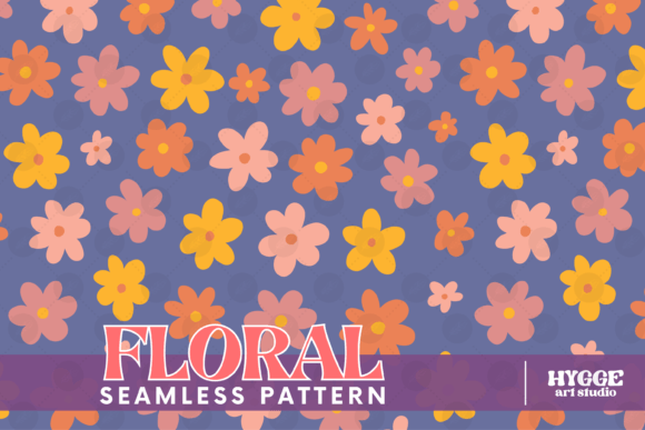 Download Retro Flowers Seamless Pattern Paper PNG - Png Collection