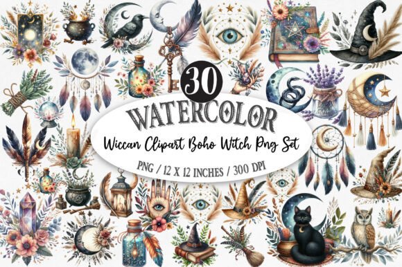 Download Wiccan Clipart Boho Witch Png Set - Png Collection