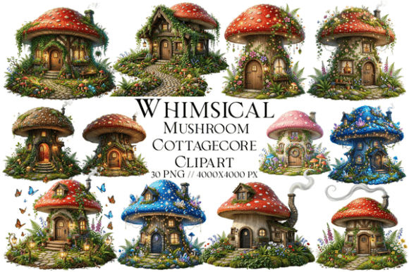 Download Whimsical Mushroom Cottagecore Clipart - Whimsical Collection