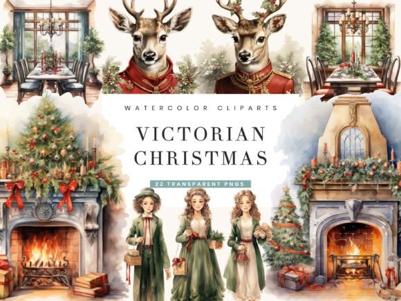 Download Vintage Victorian Christmas Clipart - Premium Resources