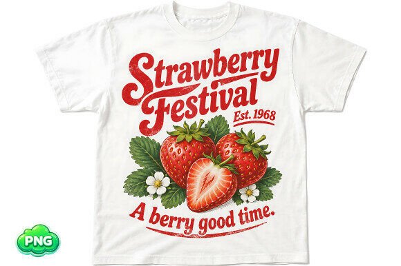 Download Strawberry Festival PNG Vintage Design - Png Collection