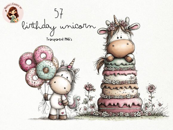 Download Whimsical Birthday Unicorn PNG Clipart - Png Collection