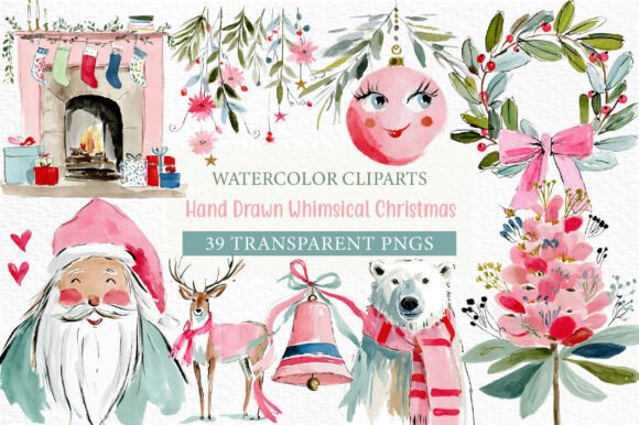 Download Hand Drawn Whimsical Christmas Clipart - Whimsical Collection