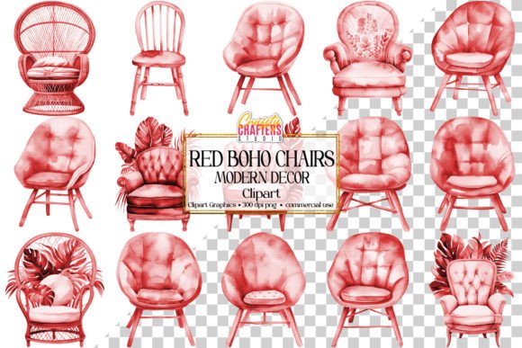 Download Red Boho Chic Chair Decor PNG Clipart - Png Collection