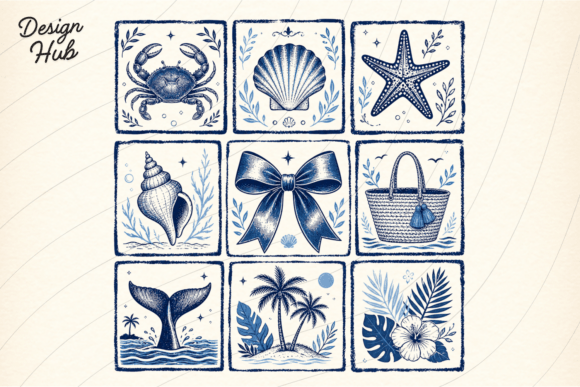 Download Coastal Blue Tile PNG Bundle - Png Collection
