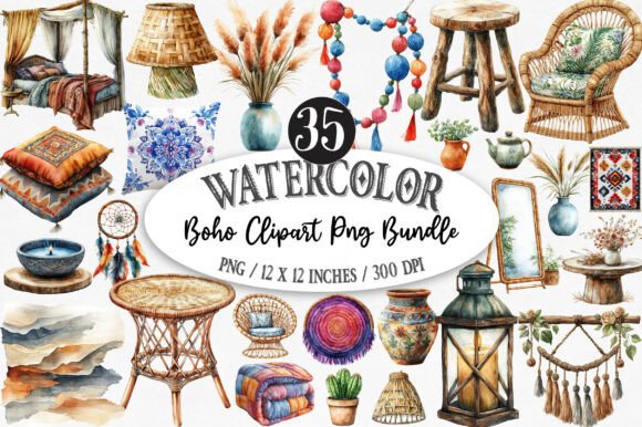 Download BOHO Clipart Png Bundle - Png Collection