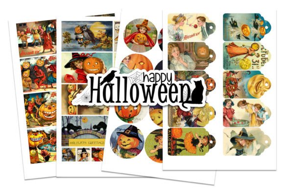 Download Vintage Victorian Halloween Collages - Premium Resources