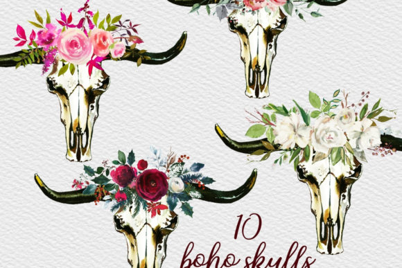 Download Bull Skulls Clipart, Bohemian Clipart - Bohemian clipart Collection