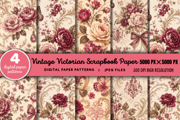 Download Vintage Victorian Scrapbook Paper 5 - Vintage victorian Collection