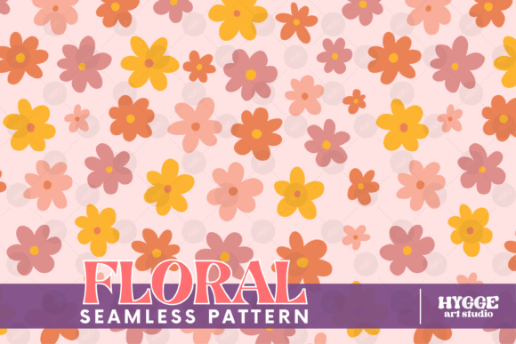 Download Retro Flowers Seamless Pattern Paper PNG - Png Collection
