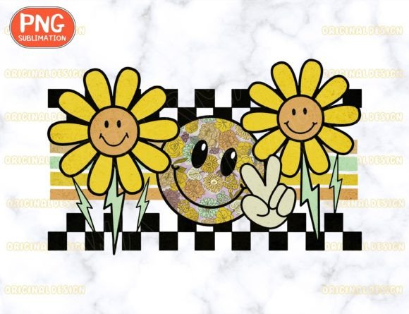 Download Flower Power Png, Retro Smile Face Png - Png Collection
