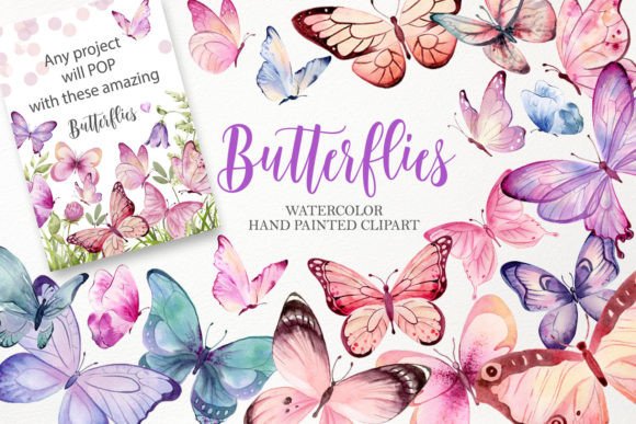 Download Watercolor Butterfly Clipart PNG - Png Collection