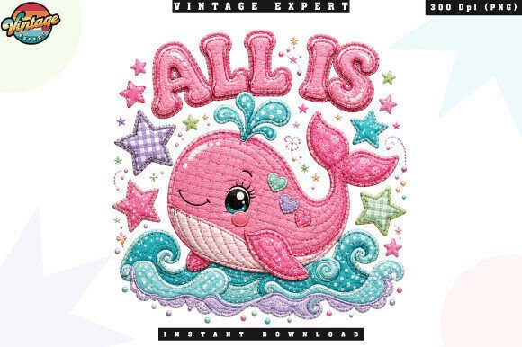 Download All is Whale Cute Pink Whale PNG - Png Collection