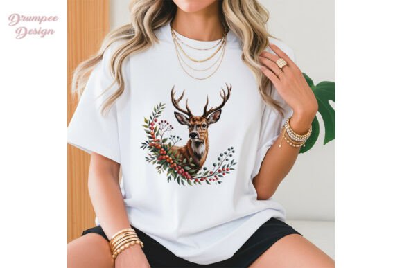 Download Watercolor Deer Antlers Berries PNG - Png Collection