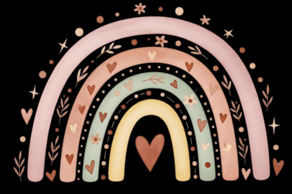 Download Boho Rainbow Valentine's Day PNG Clipart - Png Collection