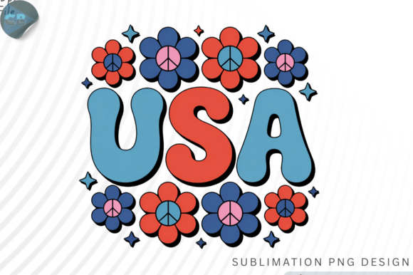Download Retro USA Peace Flowers PNG - Png Collection