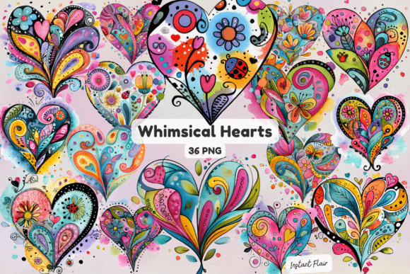 Download Whimsical Hearts Clipart Bundle - Whimsical Collection