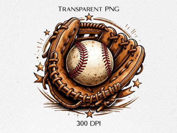 Download Baseball Glove Ball Vintage PNG - Png Collection