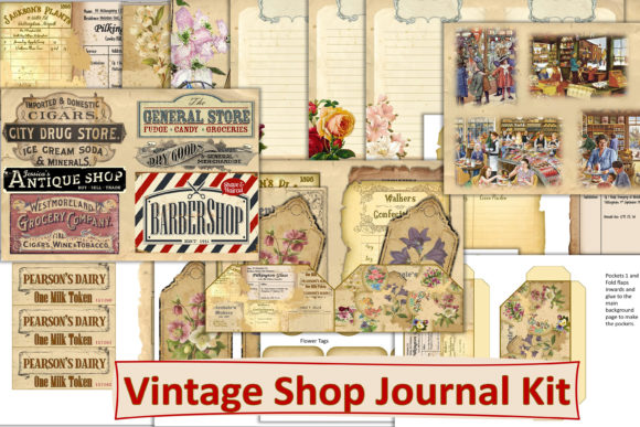 Download Vintage Junk Journal Kit JPEG PDF PNG - Png Collection