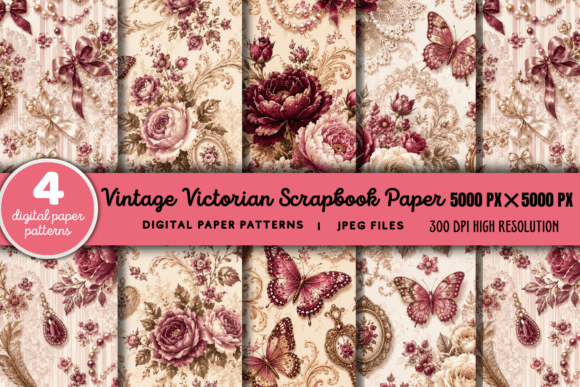 Download Vintage Victorian Scrapbook Paper 4 - Vintage victorian Collection