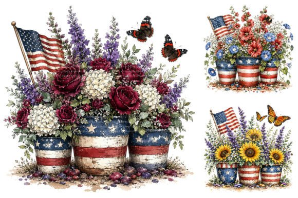Download Rustic Patriotic Floral Bouquets PNG - Png Collection
