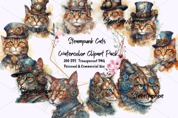 Download Animal Cats Steampunk Clipart PNG Art - Png Collection