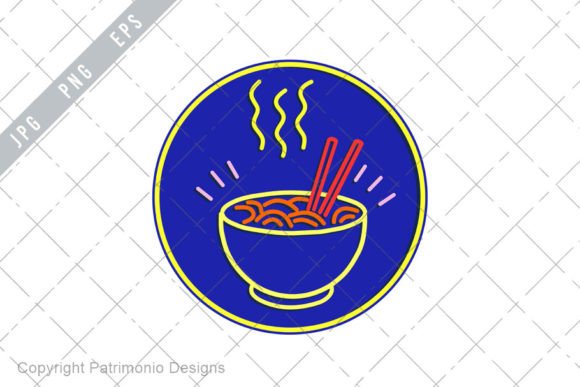 Download Hot Noodle Bowl Neon Sign EPS PNG - Png Collection