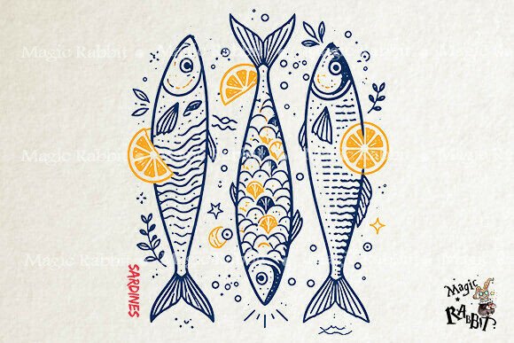 Download Sardines Vintage Fish Lemon PNG - Png Collection