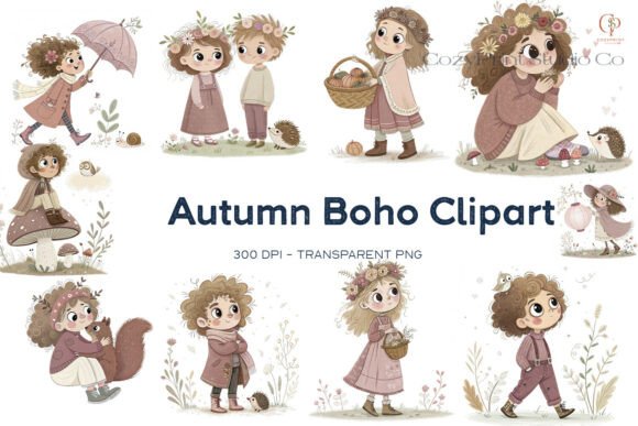 Download Autumn Boho Clipart PNG Bundle - Png Collection