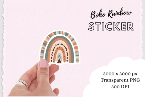 Download Boho Chic Rainbow Sticker Png - Png Collection